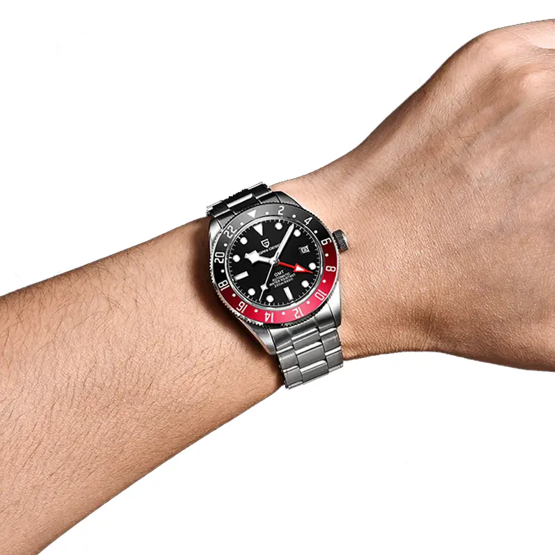 Pagani Design Black Bay GMT Black & Red Bezel Men's Watch- PD-1706